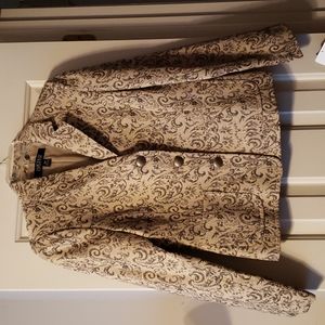 NWT Kasper Petite White Russian Latte Sparkly Blazer Jacket Size 6P